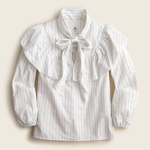 J. Crew White Striped Button Down Shirt